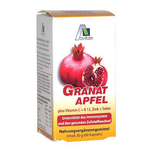 Granatapfel экстракт граната с вит С ,селеном ,цинком и вит B 12 600 мг 60 капсул Granatapfel экстракт граната с вит С ,селеном ,цинком и вит B 12 600 мг 60 капсул