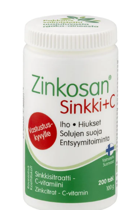 Zinkosan Sinkki + C Цинкосан цинк с витамином С ,200 таблеток Zinkosan Sinkki + C Цинкосан цинк с витамином С ,200 таблеток