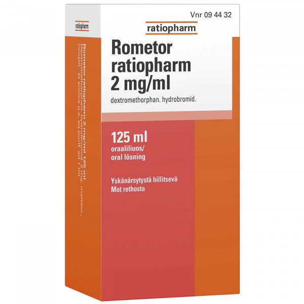 ROMETOR RATIOPHARM ORAALILIUOS 2 MG/ML, РООР РАТИОФАРМ ПЕРОРАЛЬНЫЙ РАСТВОР от кашля 2 МГ/МЛ