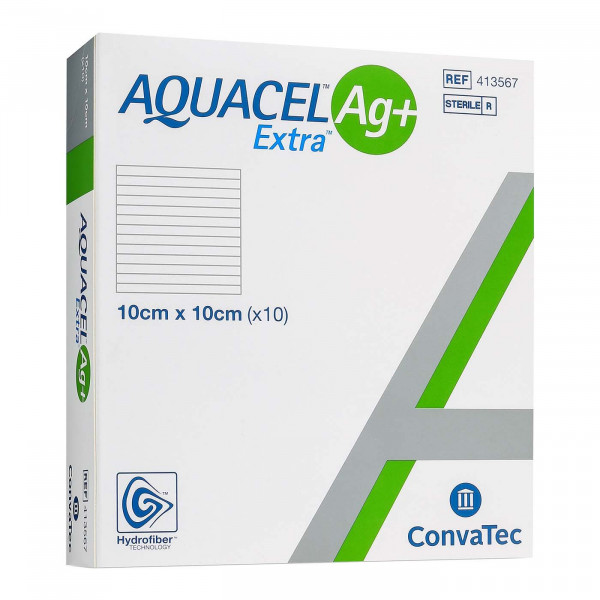 БАНДАЖ AQUACEL AG+ EXTRA Аквасель экстра для ран 10X10CM 10 ШТ БАНДАЖ AQUACEL AG+ EXTRA Аквасель экстра для ран 10X10CM 10 ШТ
