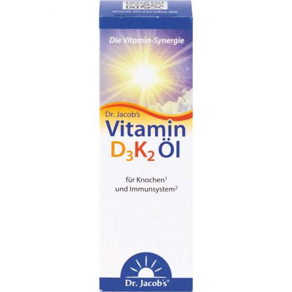 VITAMIN D3K2 ÖL 800 I.E.+20 ΜG D3+K2 DR.JACOB'S Доктор Джейкобс капли витамина Д3 К2,20 мл VITAMIN D3K2 ÖL 800 I.E.+20 ΜG D3+K2 DR.JACOB'S Доктор Джейкобс капли витамина Д3 К2,20 мл