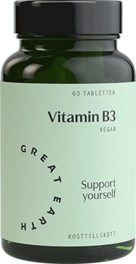 Great Earth B3-vitamiini витамин B3(ницацин),60 таблеток Great Earth B3-vitamiini витамин B3(ницацин),60 таблеток
