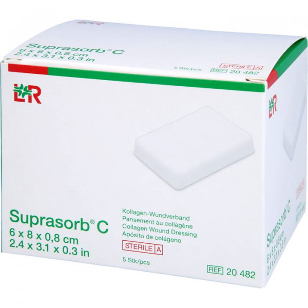 SUPRASORB C Супрасорб коллагеновая раневая повязка 0,8х6х8 см (5шт) SUPRASORB C Супрасорб коллагеновая раневая повязка 0,8х6х8 см (5шт)