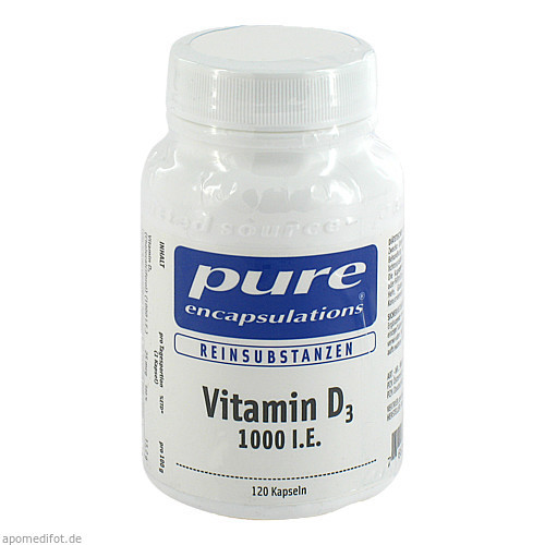 PURE ENCAPSULATIONS Vitamin D3 1000 I.E.,120 Stk. ЧИСТЫЕ ИНКАПСУЛЯЦИИ Витамин D3 1000 I.E.,120 шт.