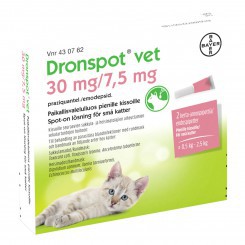 DRONSPOT VET 30 мг / 7,5 мг глистогонное для маленьких кошек DRONSPOT VET 30 мг / 7,5 мг глистогонное для маленьких кошек