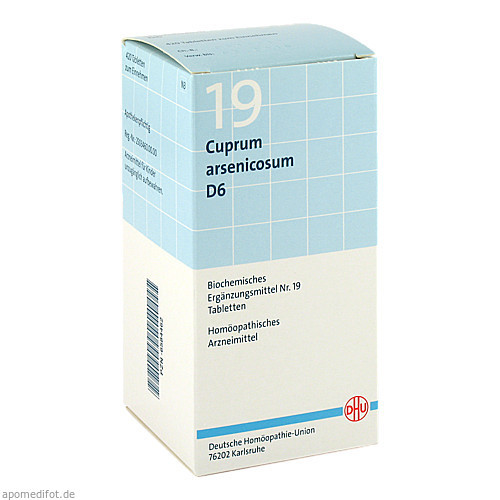 BIOCHEMIE DHU 19 Cuprum arsenicosum D 6 Tabl.,420 Stk. БИОХИМИЯ DHU 19 Мышьяк медь D 6 Табл.,420 шт. BIOCHEMIE DHU 19 Cuprum arsenicosum D 6 Tabl.,420 Stk. БИОХИМИЯ DHU 19 Мышьяк медь D 6 Табл.,420 шт.