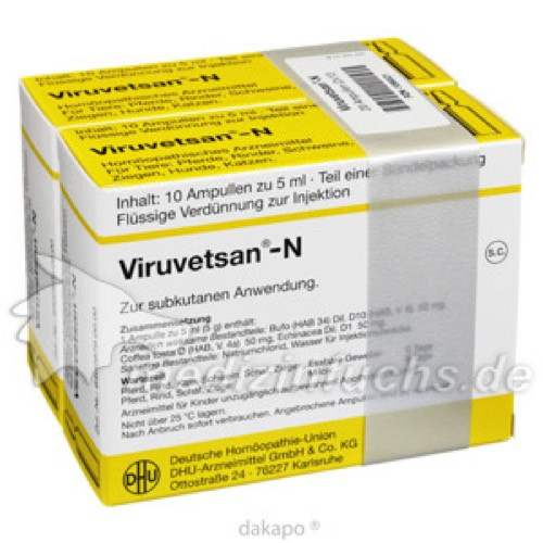 VIRUVETSAN N Injektionslösung vet.,2x10x5 ml VIRUVETSAN N Injektionslösung знаю.,2x10x5 мл VIRUVETSAN N Injektionslösung vet.,2x10x5 ml VIRUVETSAN N Injektionslösung знаю.,2x10x5 мл