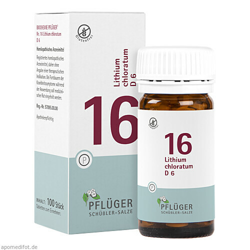 Biochemie Pflüger Nr. 16 Lithium chloratum D 6,100 Stk. Биохимия Пфлюгера № 16 Литий хлоратовый Д 6,100 шт.
