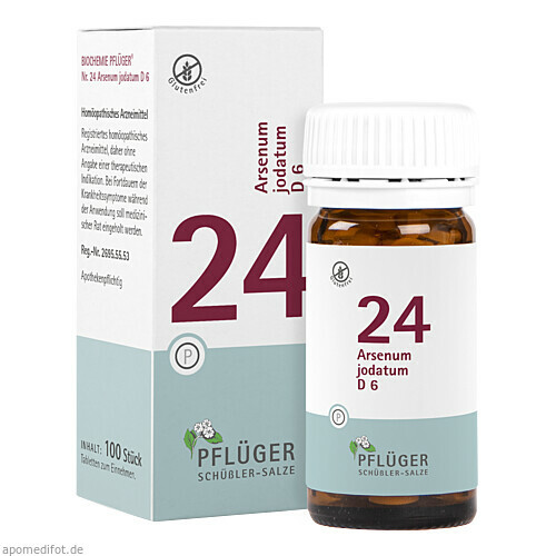 Biochemie Pflüger Nr. 24 Arsenum jodatum D 6,100 Stk. Биохимия Пфлюгера № 24 Arsenum jodatum D 6,100 шт.