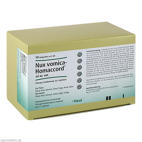 NUX VOMICA HOMACCORD ad us.vet.Ampullen, Нукс вомика гомаккорд вет ампулы 50 шт
