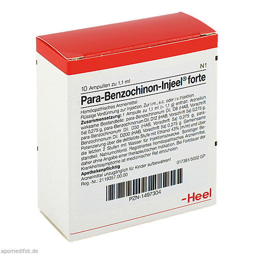 PARA BENZOCHINON INJ FORTE,10 Stk. ПАРА БЕНЗОХИНОН ИНДЖ ФОРТЕ,10 шт. PARA BENZOCHINON INJ FORTE,10 Stk. ПАРА БЕНЗОХИНОН ИНДЖ ФОРТЕ,10 шт.