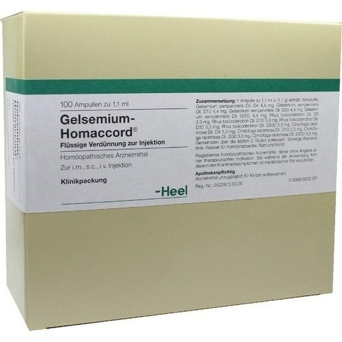 GELSEMIUM HOMACCORD,100 Stk. ГЕЛЬСЕМИУМ ГОМАККОРД,100 шт. GELSEMIUM HOMACCORD,100 Stk. ГЕЛЬСЕМИУМ ГОМАККОРД,100 шт.