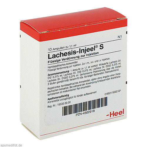 LACHESIS INJ S,10 Stk. ЛАХЕСИС ИНЖ С,10 шт.