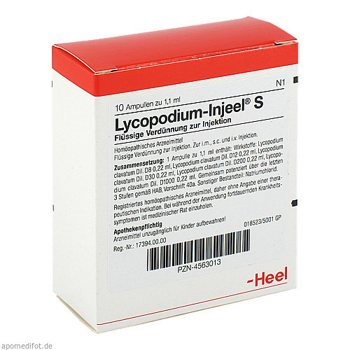 LYCOPODIUM INJ S,10 Stk. ЛИКОПОДИЙ ИНЖ С,10 шт. LYCOPODIUM INJ S,10 Stk. ЛИКОПОДИЙ ИНЖ С,10 шт.
