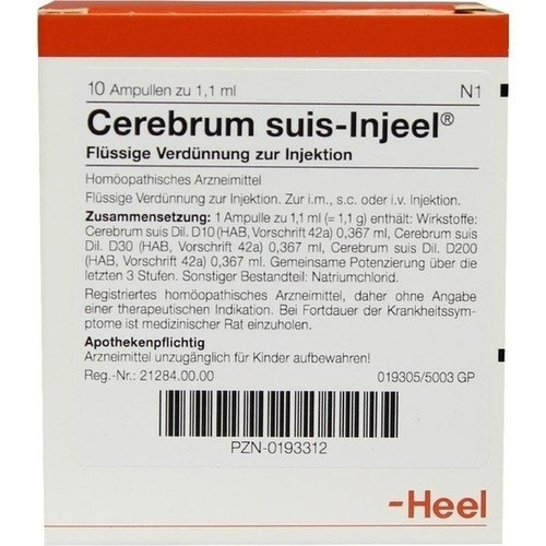 CEREBRUM SUIS INJ OR,10 Stk. ТРАВМА СОБСТВЕННОГО МОЗГА,10 шт. CEREBRUM SUIS INJ OR,10 Stk. ТРАВМА СОБСТВЕННОГО МОЗГА,10 шт.
