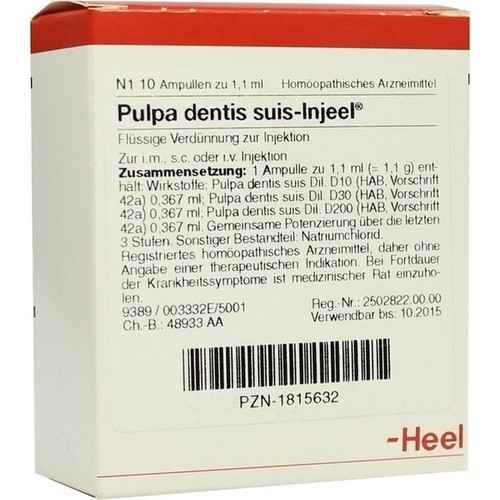 PULPA DENTI SUIS INJ ORG,10 Stk. PULPA DENTI SUIS INJ ORG,10 шт.