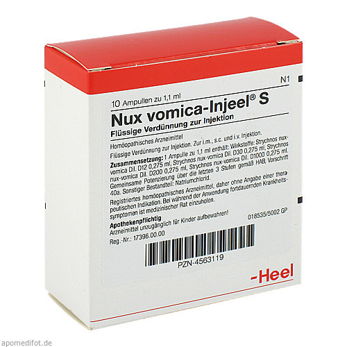 NUX VOMICA INJ S,10 Stk. НЮКС ВОМИКА ИНЖ С,10 шт.