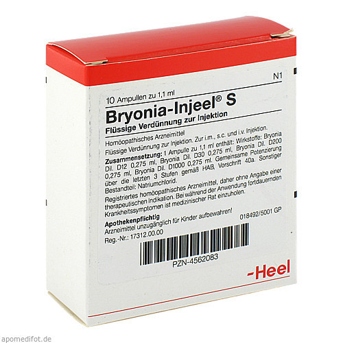 BRYONIA INJ S,10 Stk. БРИОНИЯ ИНЖ С,10 шт.