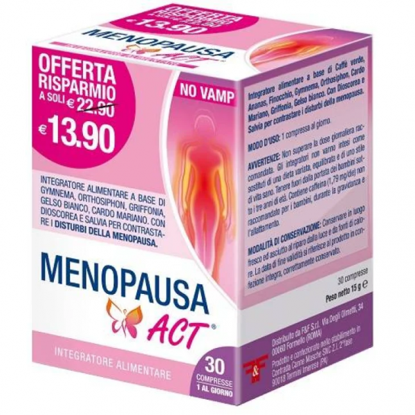 Линия Act Menopause, добавка Act Supplement для лечения расстройств менопаузы, 30 таблеток