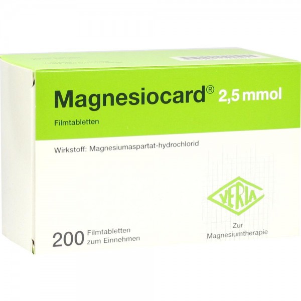 Magnesiocard 2,5 Mmol магнезиокард 2.5 ммоль ,20 таблеток.покрытых оболочкой Magnesiocard 2,5 Mmol магнезиокард 2.5 ммоль ,20 таблеток.покрытых оболочкой