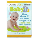 California Gold Nutrition, Детский витамин D3, жидкий витамин D3 для детей, 10 мкг (400 МЕ), 10 мл California Gold Nutrition, Детский витамин D3, жидкий витамин D3 для детей, 10 мкг (400 МЕ), 10 мл